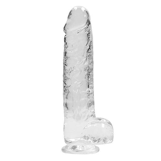 RealRock 9-inch Crystal Clear Dildo with Balls