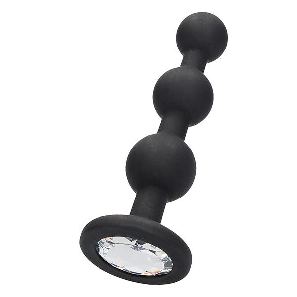 Ouch! Silicone Diamond Butt Plug with Tapered Beads
