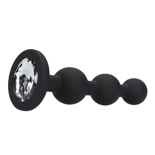 Ouch! Silicone Diamond Butt Plug with Tapered Beads