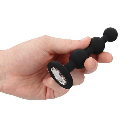 Ouch! Silicone Diamond Butt Plug with Tapered Beads
