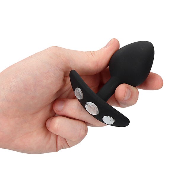 Ouch! Medium Silicone Diamond Butt Plug with Handle