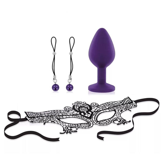 Rianne S Ana's Trilogy Set II with Mask, Booty Plug & Nipple Jewellery