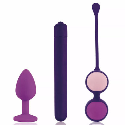 Rianne S First Vibe Kit with Booty Plug, Bullet & Kegel Ball Set