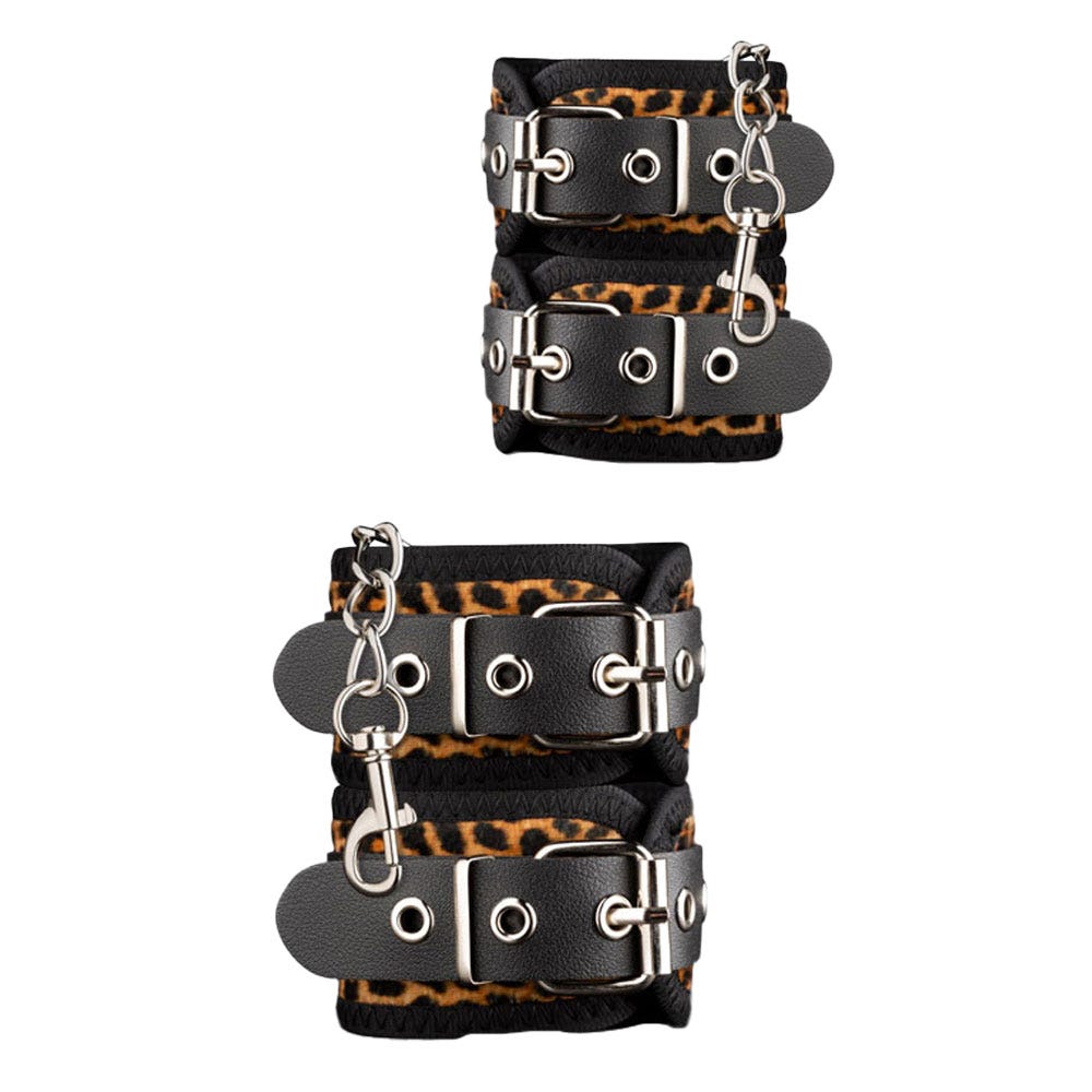 Panthra Gato Leopard-Print 8 Piece Bondage Set
