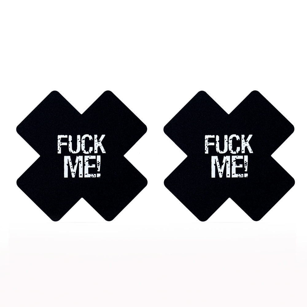 Lovetoy FUCK ME Cross Pattern Nipple Pasties - 2 Pack
