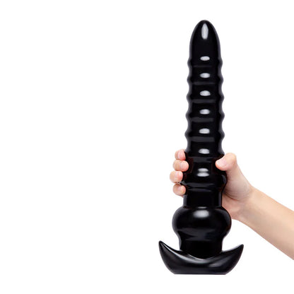 Size Up 13 Inch Ribbed Textured Titan Butt Plug