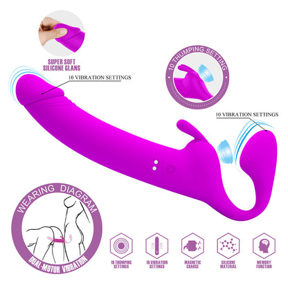 Pretty Love Zanini Vibrating Strapless Strap-On