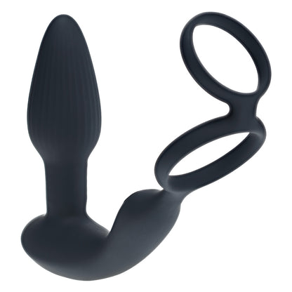 Shots LEVELZ Dual Vibrating & Rotating Beads Prostate Stimulator with Cock & Ball Rings