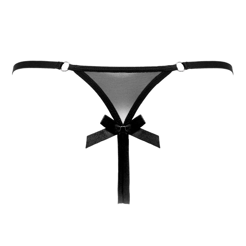 Love In Leather Crotchless Panties
