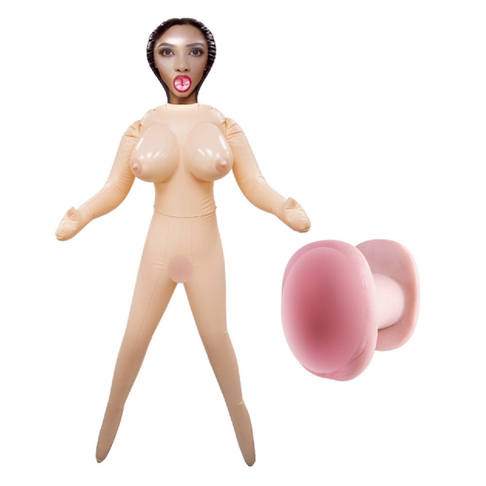 My Fair Lady PVC Inflatable Sex Doll With Silicone Masturbator