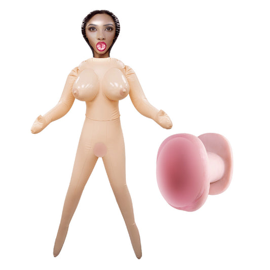 My Fair Lady PVC Inflatable Sex Doll With Silicone Masturbator