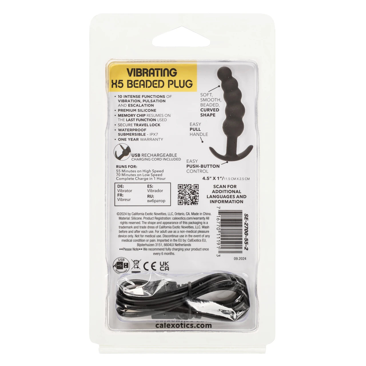 CalExotics Boundless Vibrating X5 Beaded Plug