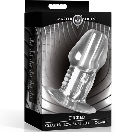 Master Series Dicked Clear Hollow Anal Plug - X-Large