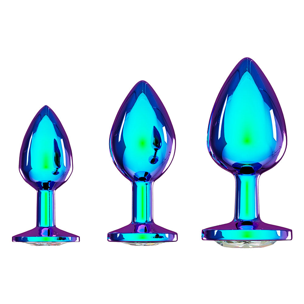 Shots Ouch! Venice Collection Iridescent Metal Anal Plug Set