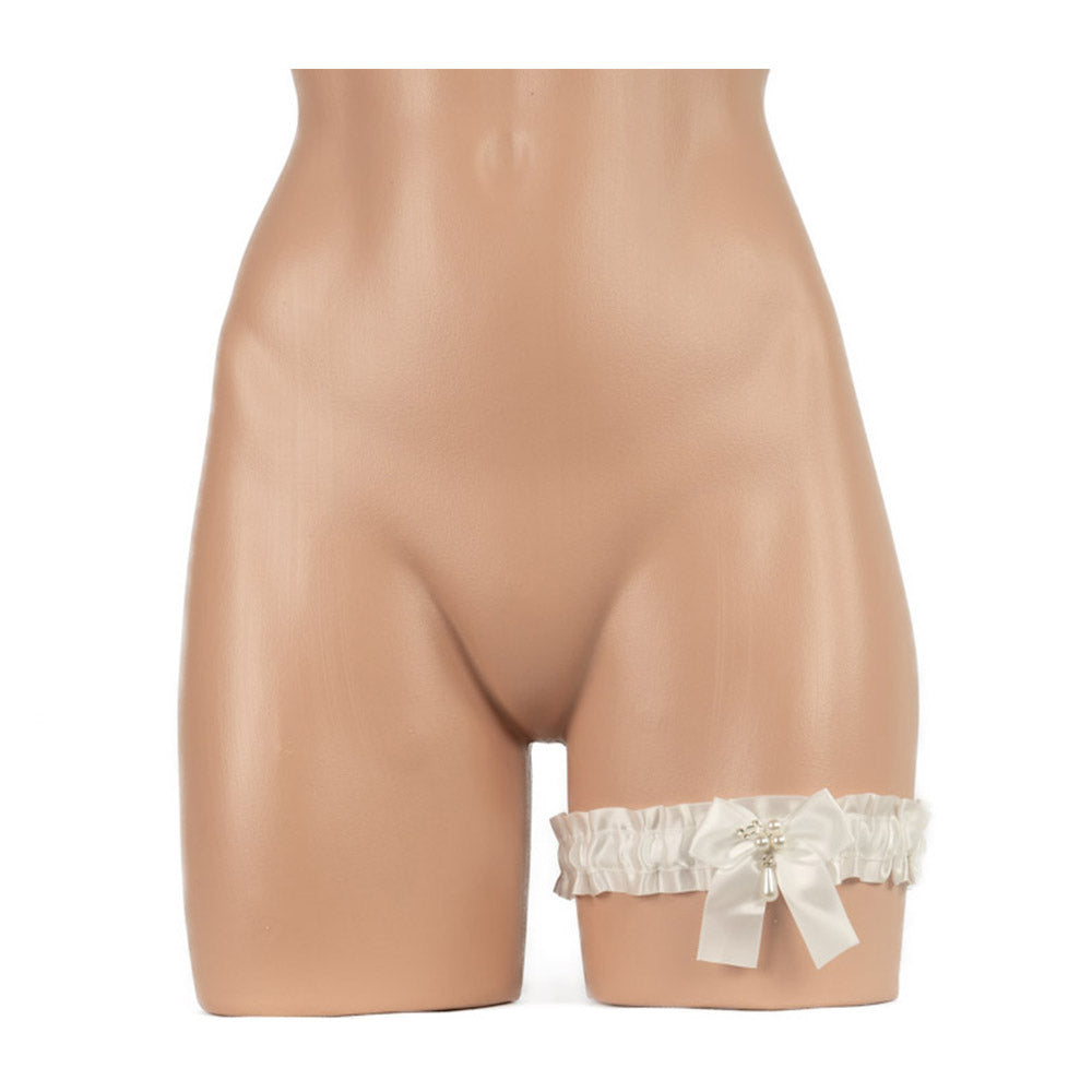 Poison Rose Satin Bridal Garter Wide
