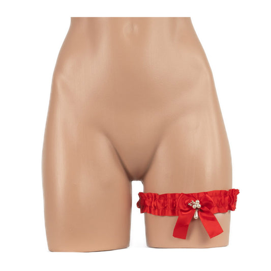Poison Rose Satin Bridal Garter Wide