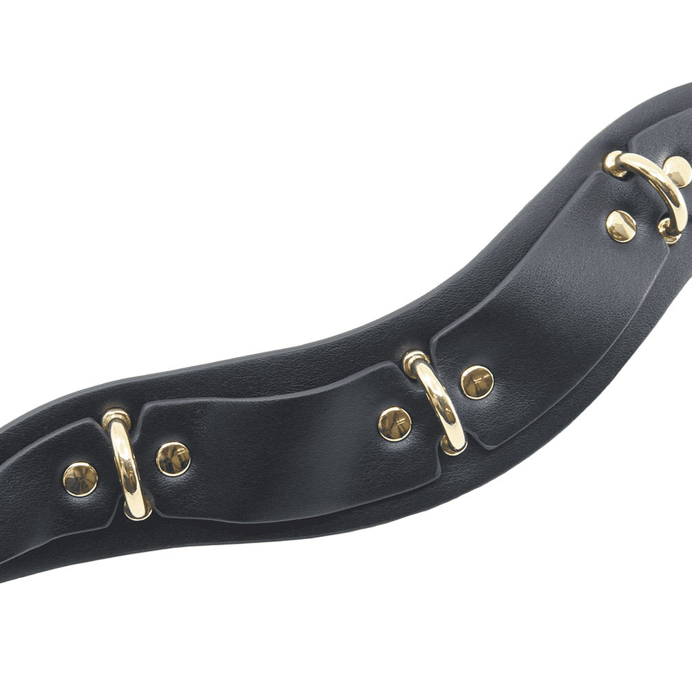 Love In Leather Posture Collar with 3 Rings