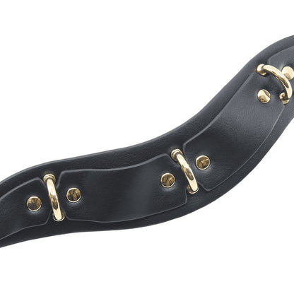 Love In Leather Posture Collar with 3 Rings