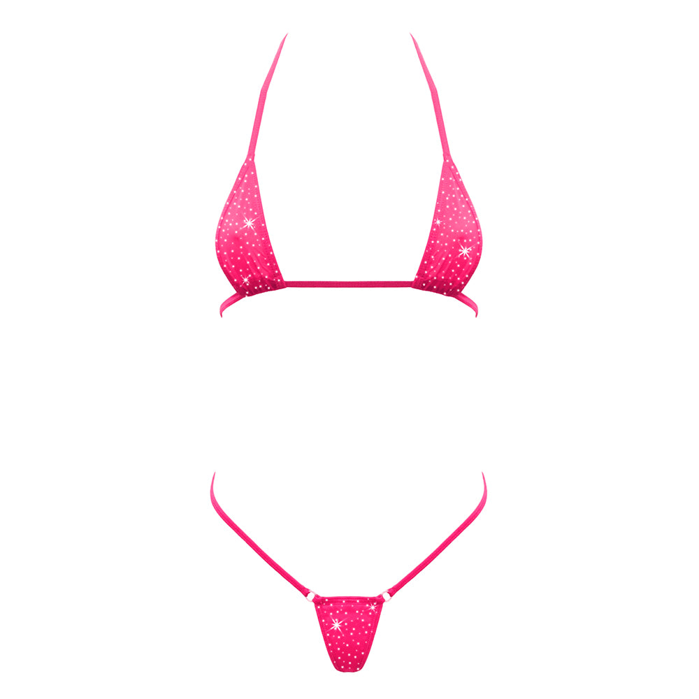 Love in Leather Rhinestone Embellished Micro Bikini