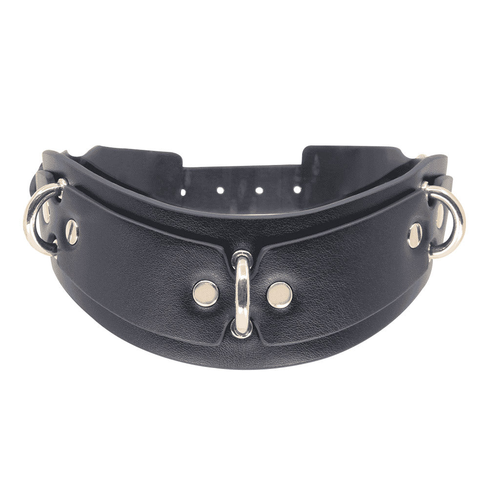 Love In Leather Posture Collar with 3 Rings