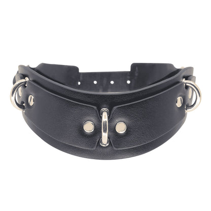 Love In Leather Posture Collar with 3 Rings