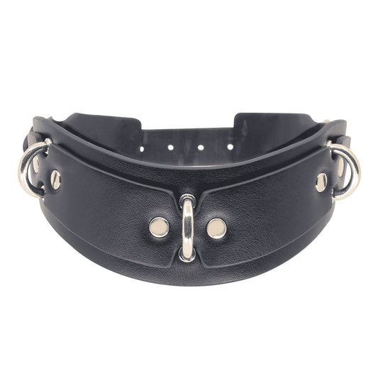 Love In Leather Posture Collar with 3 Rings