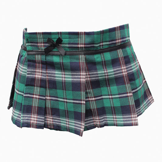 Love In Leather Tartan Wrap Skirt