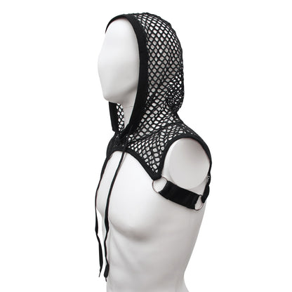 Love In Leather Hooded Mesh Crop Top