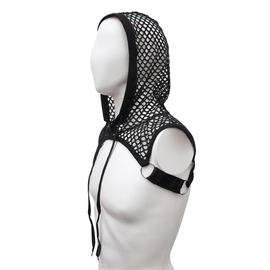 Love In Leather Hooded Mesh Crop Top