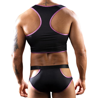 Love In Leather Top & Brief Set