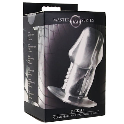 Master Series Dicked Clear Hollow Anal Plug - Large