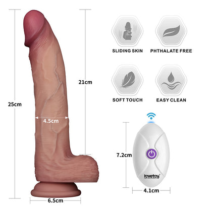 Lovetoy Sliding Skin Pro II Remote Controlled Vibrating 10 Inch Dong