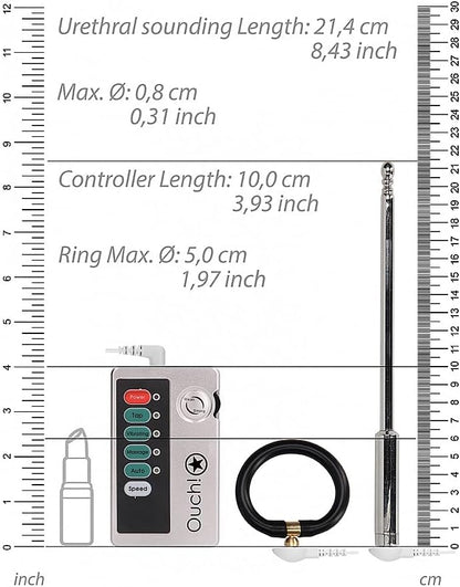 Ouch E-Stimulation 214mm Urethral Sounding Set