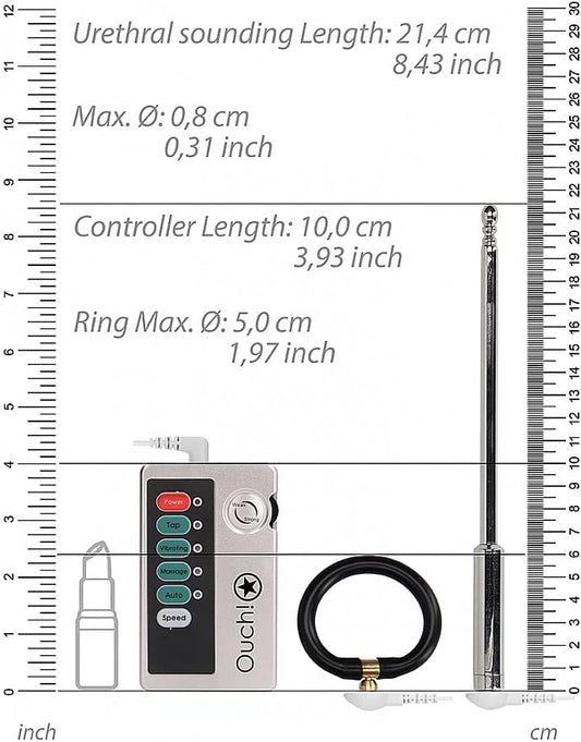 Ouch E-Stimulation 214mm Urethral Sounding Set