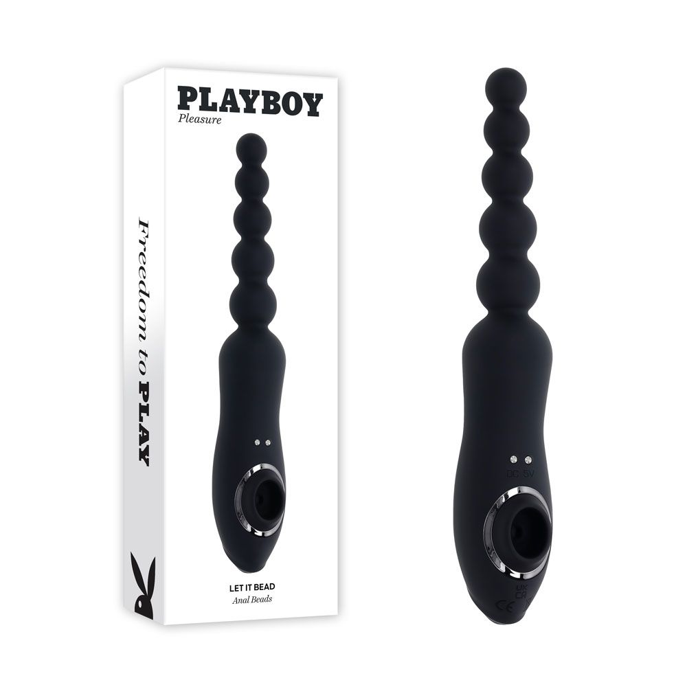 Playboy Pleasure Let It Bead Rechargeable Vibrating Anal Beads & Clit Sucker