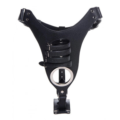 Strict Male Chastity Harness with Silicone Anal Plug