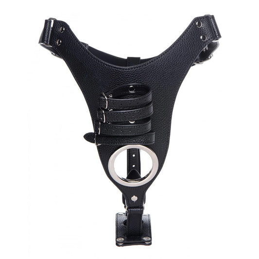 Strict Male Chastity Harness with Silicone Anal Plug