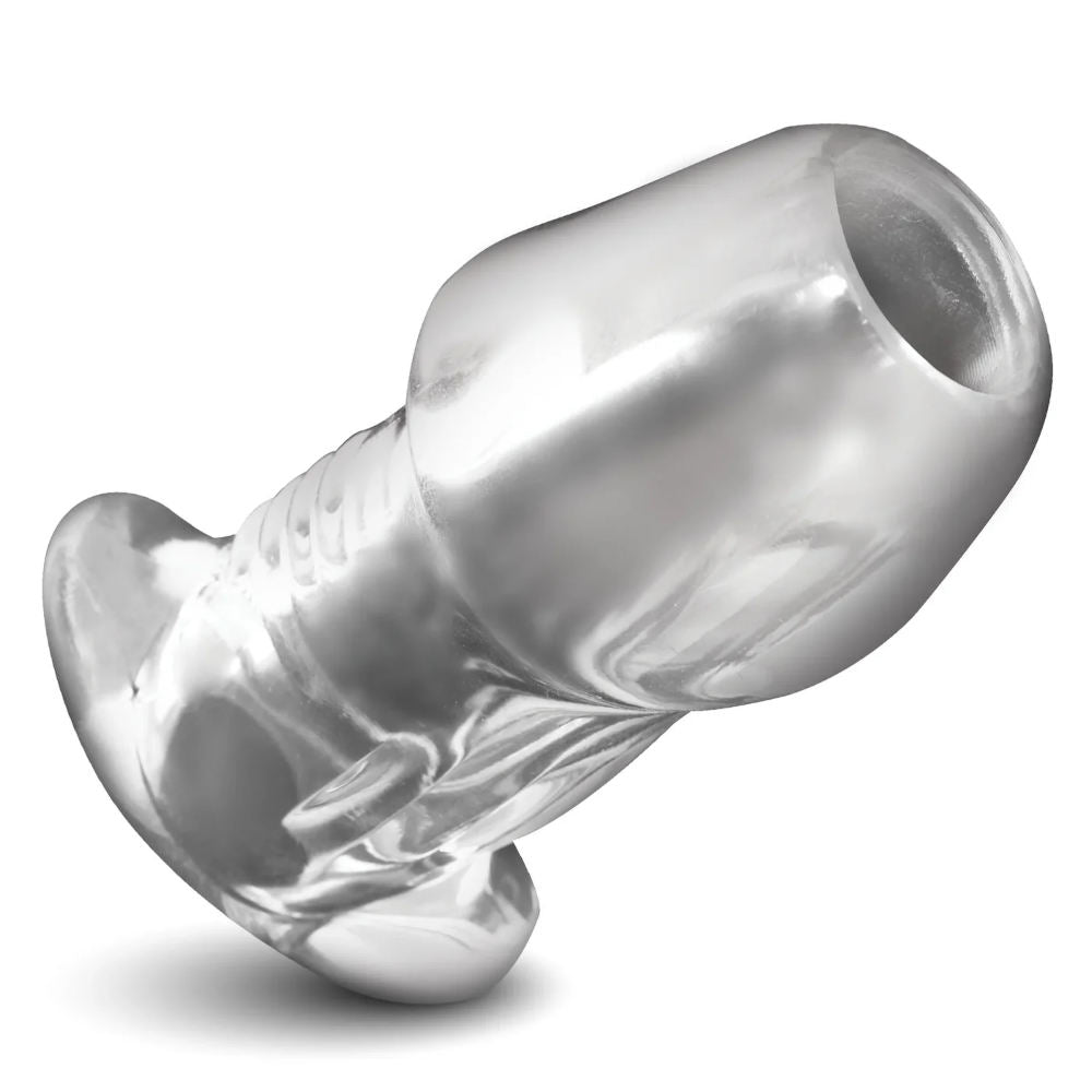 Master Series Dicked Clear Hollow Anal Plug - Large