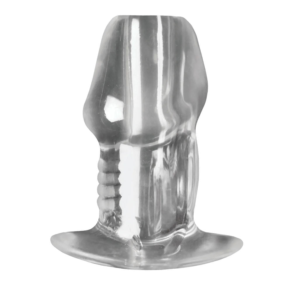 Master Series Dicked Clear Hollow Anal Plug - Large