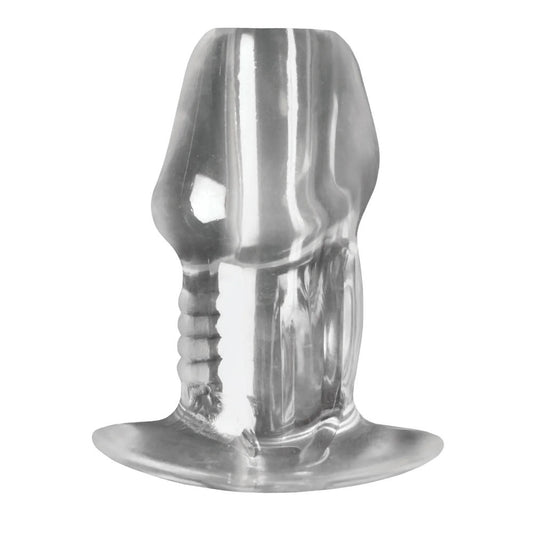 Master Series Dicked Clear Hollow Anal Plug - Large