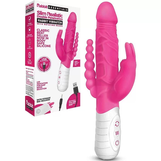 Rabbit Essentials Slim Realistic Double Penetration