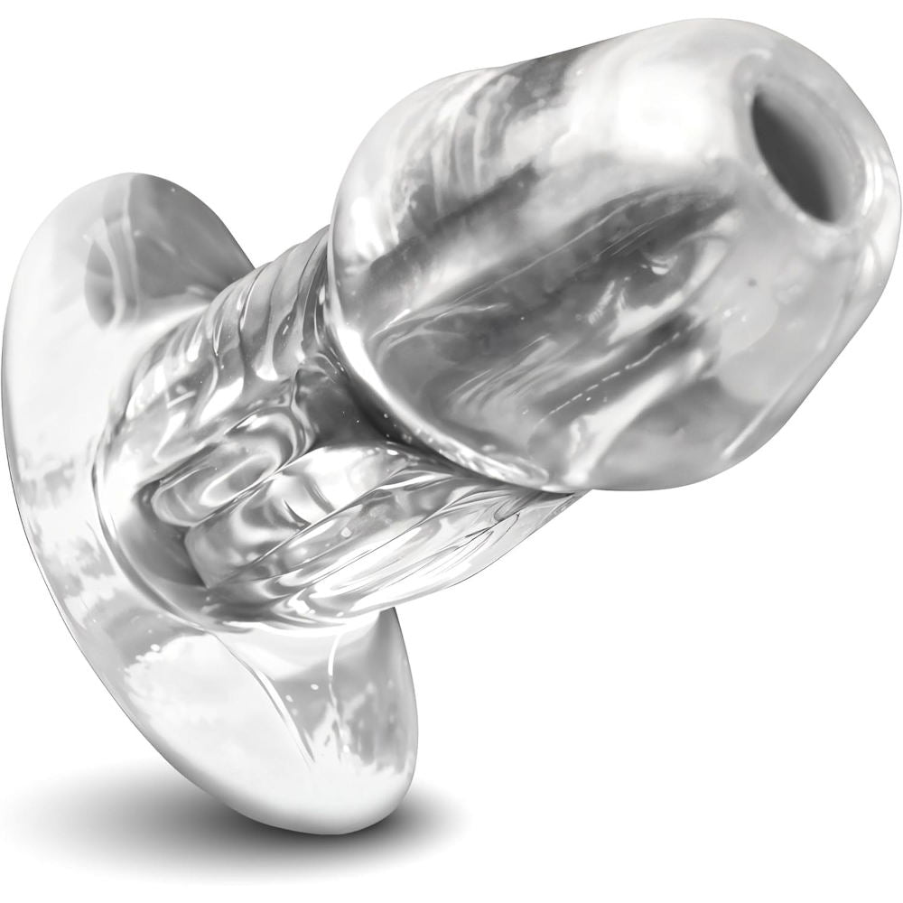 Master Series Dicked Clear Hollow Anal Plug - Medium