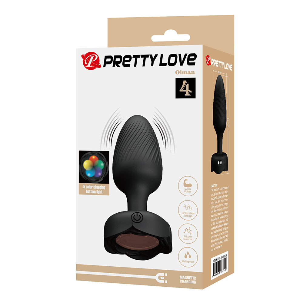 Pretty Love Olman Flashing Light & Vibrating Butt Plug