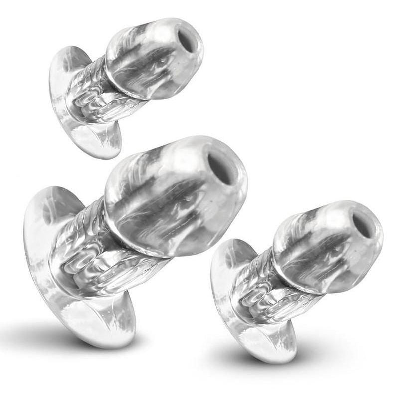 Master Series Dicked Clear Hollow Anal Plug 3 Piece Set