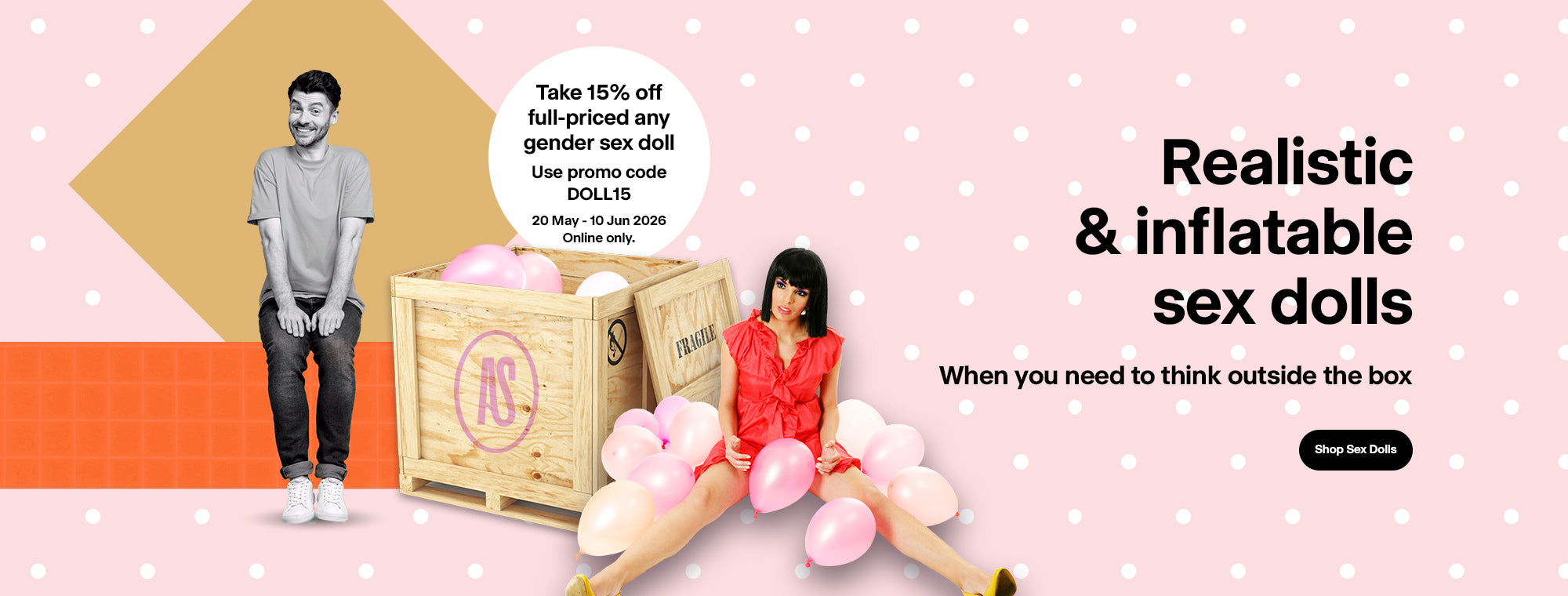 Sex dolls on sale at AdultShop 20 May - 10 Jun 2026