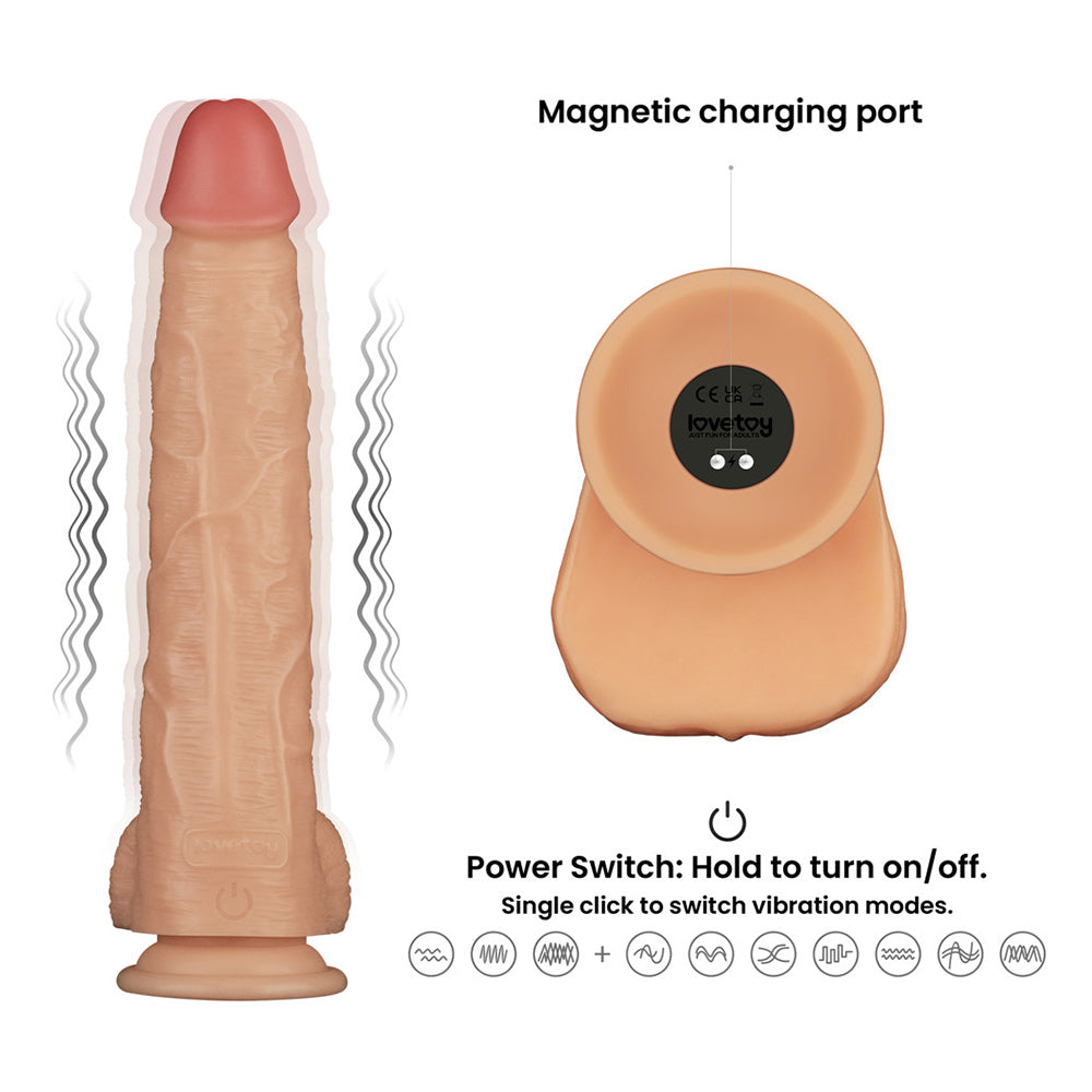 Lovetoy 11 Inch Power Basics Vibrating Dildo