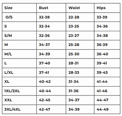 Roma Size Chart Womens