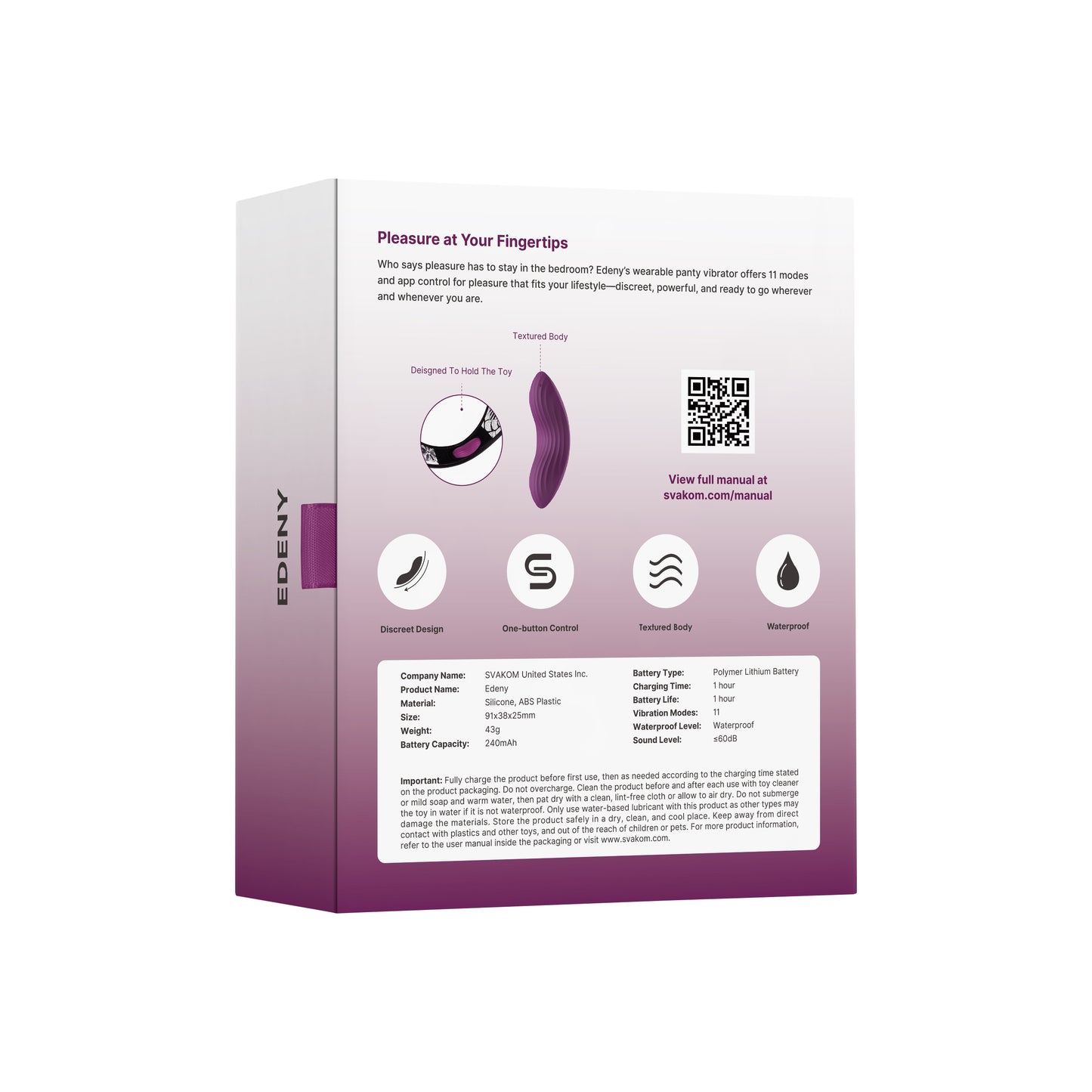 Svakom Edeny App-Controlled Clitoral Stimulator