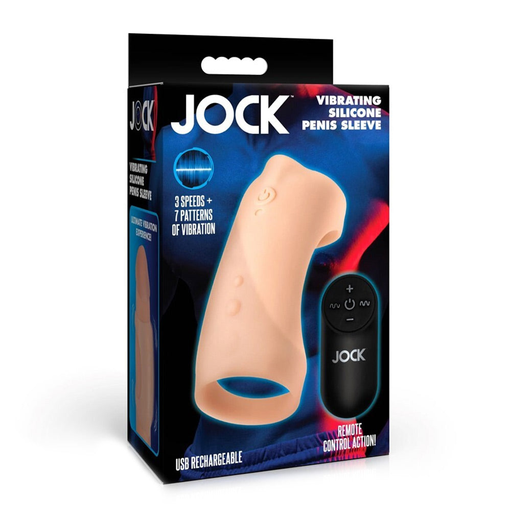 Jock Remote Controlled Vibrating Silicone Penis Sleeve