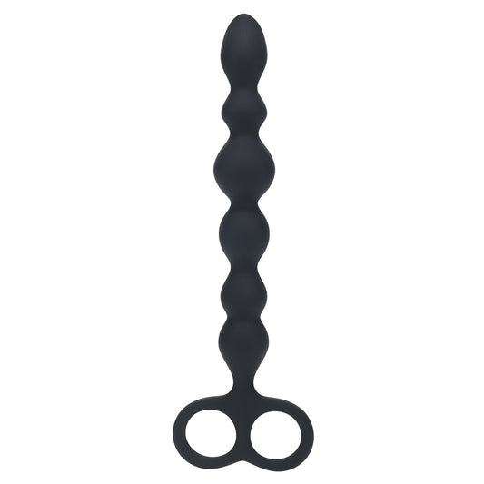 Shots LEVELZ Beaded Silicone Anal Probe with Double Loop Handle